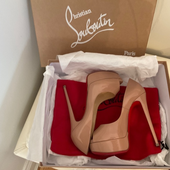 Christian Louboutin Lady Peep 150 Patent Calf pumps color nude, size 35.5 - Picture 2 of 8
